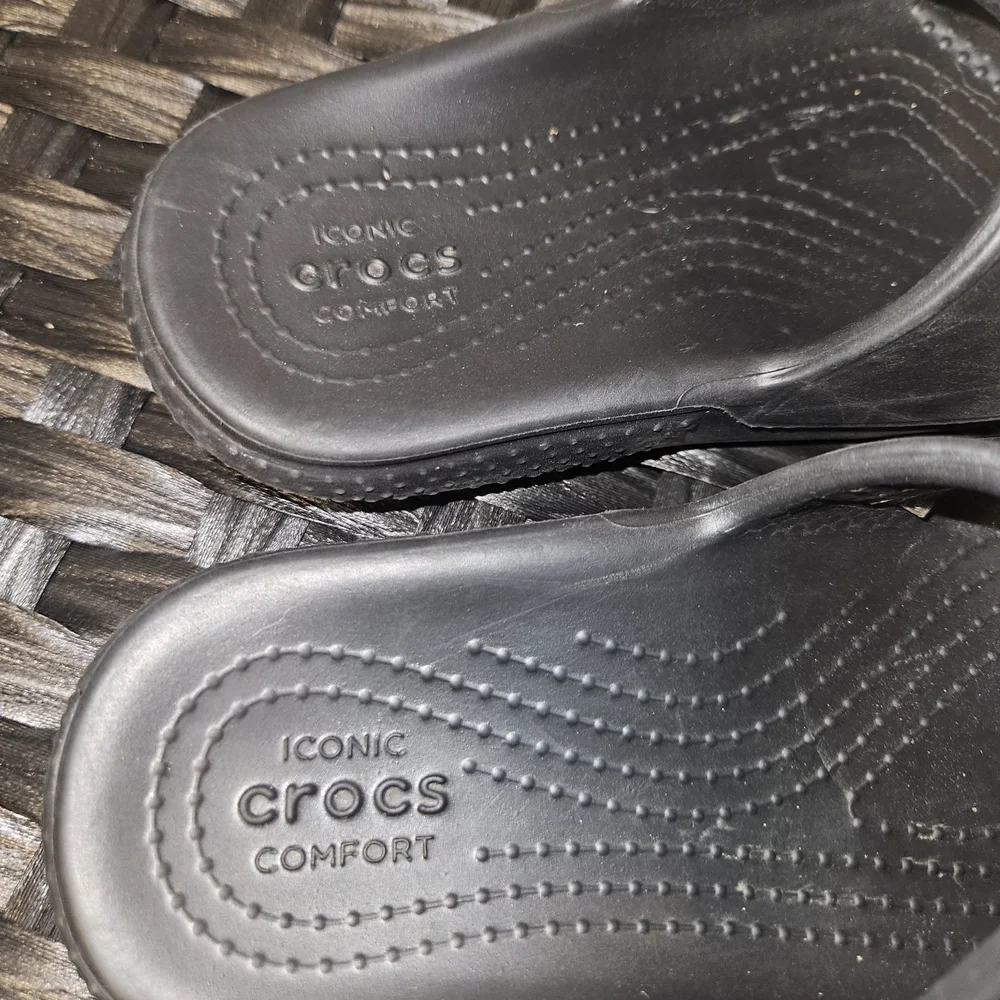 CROCS Kids Black Slide Sandals Size C11